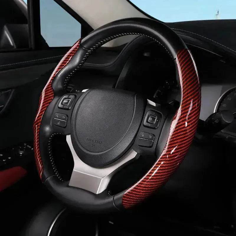 Car Carbon Fiber Pattern Glossy Car Steering Wheel Cover - EX-STOCK Canada