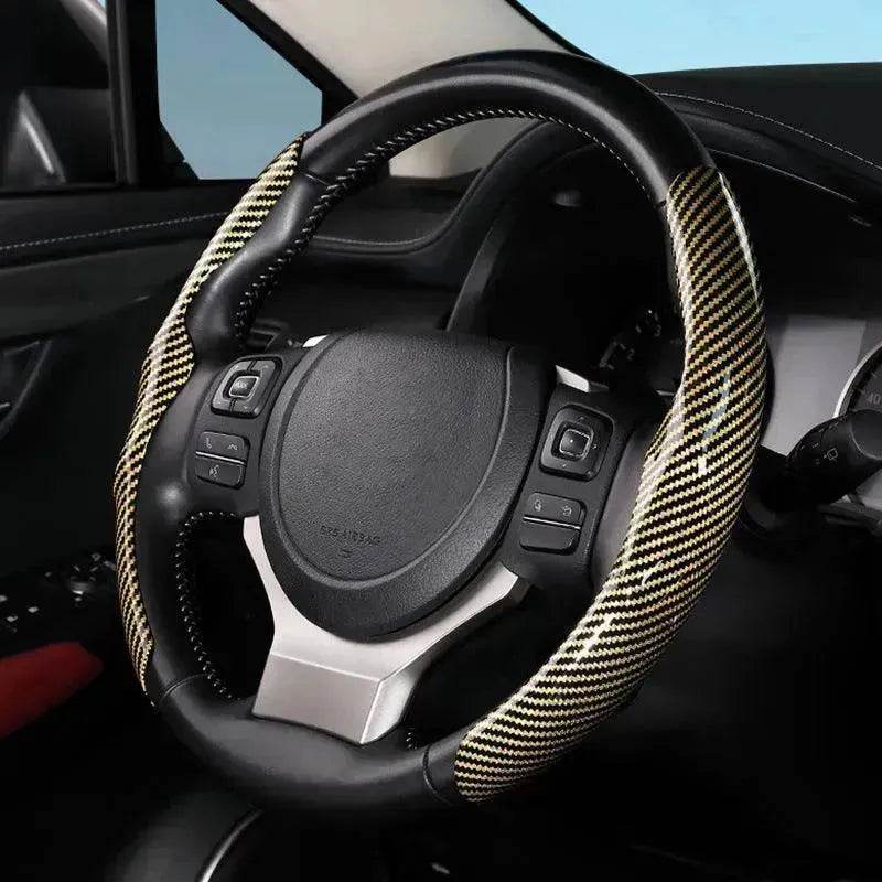 Car Carbon Fiber Pattern Glossy Car Steering Wheel Cover - EX-STOCK Canada