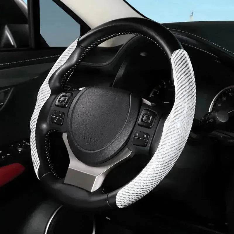 Car Carbon Fiber Pattern Glossy Car Steering Wheel Cover - EX-STOCK Canada