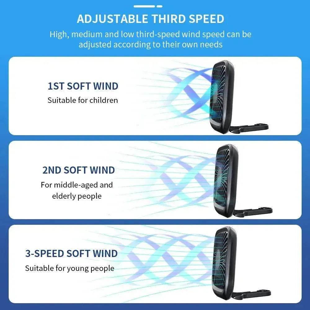 Car Rear Seat Fan Foldable Silent Rechargeable Air Conditioner Electric Back Seat Mini USB Cooler Portable Air Cooling Fan Select Supplier - EX-STOCK Canada