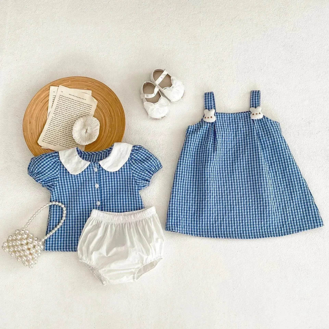 Cartoon Suspender Plaid A- Line Skirt - EX-STOCK Canada