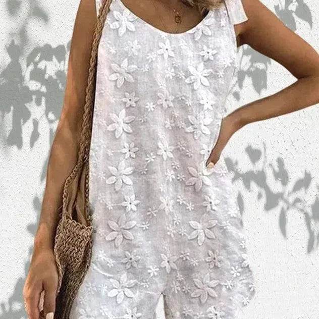 Casual And Sweet Lace Bow Shoulder Strap Jumpsuit - EX-STOCK Canada