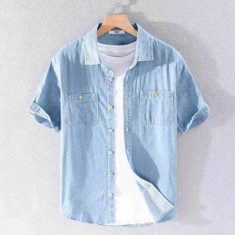 Casual Denim Short sleeved Shirt Simple All-match - EX-STOCK Canada