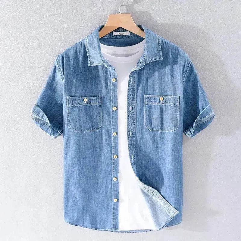 Casual Denim Short sleeved Shirt Simple All-match - EX-STOCK Canada