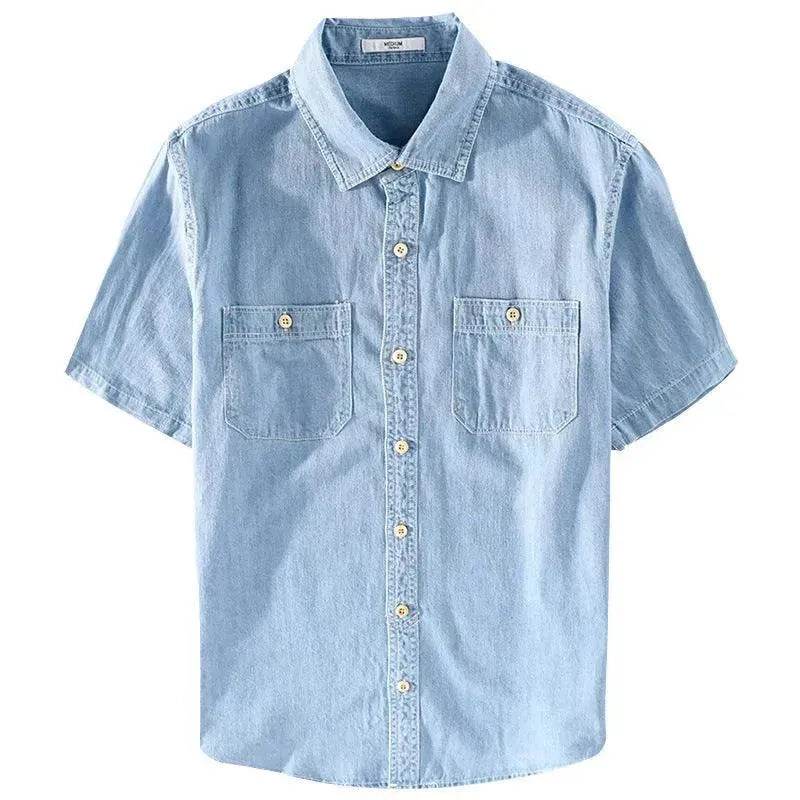 Casual Denim Short sleeved Shirt Simple All-match - EX-STOCK Canada