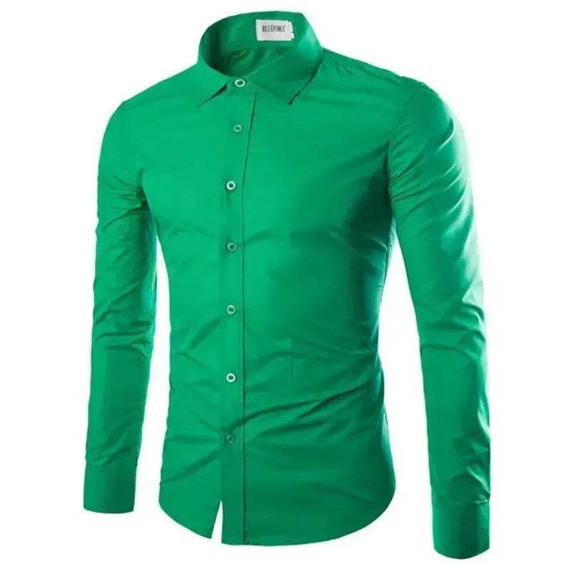 Casual Polo Collar Ironing Free Long Sleeves Shirt For Men - EX-STOCK Canada
