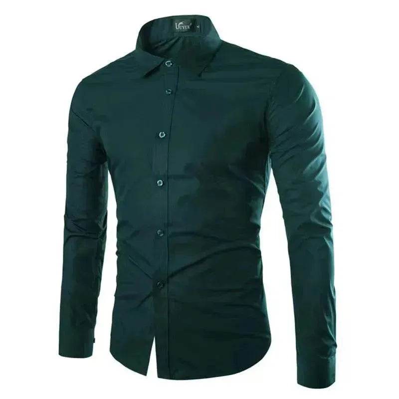 Casual Polo Collar Ironing Free Long Sleeves Shirt For Men - EX-STOCK Canada