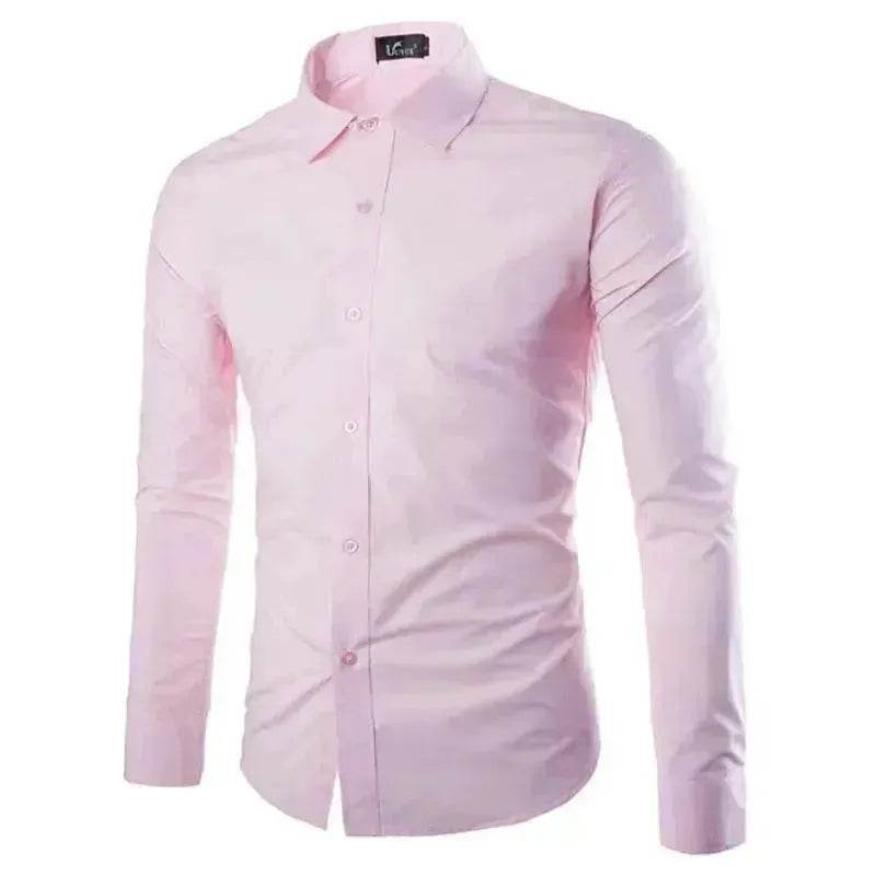 Casual Polo Collar Ironing Free Long Sleeves Shirt For Men - EX-STOCK Canada