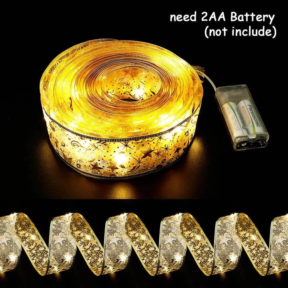 Fairy Lights String Christmas Ribbon Bow Tie - EX-STOCK Canada