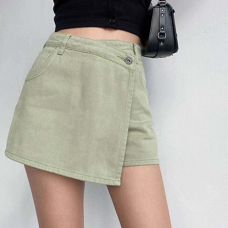 Elegant Anti-exposure Irregular Mini Denim Skirt - EX-STOCK Canada