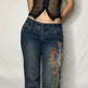 Fashion Women's Sexy High Waist Retro Individual Butterfly Print Bootcut Jeans - EX-STOCK Canada