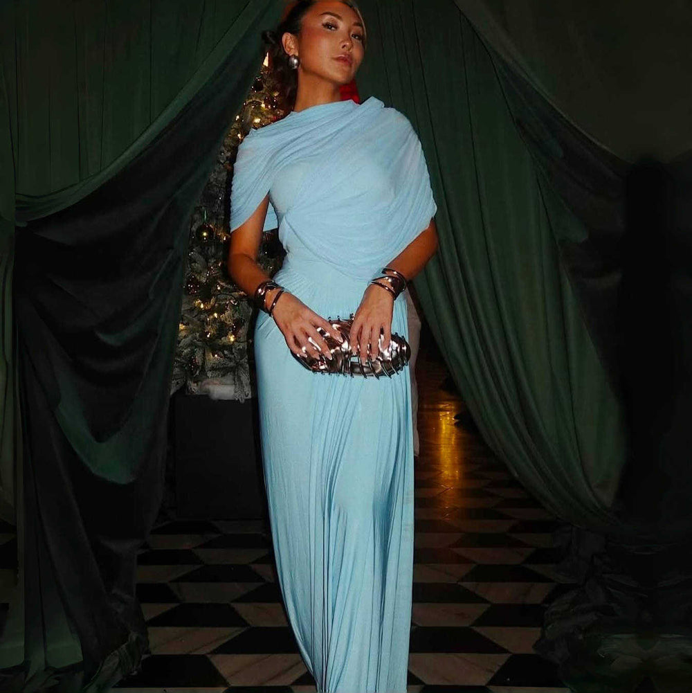 Elegant Pleated Dress Women For Dinner EX-STOCK Canada
