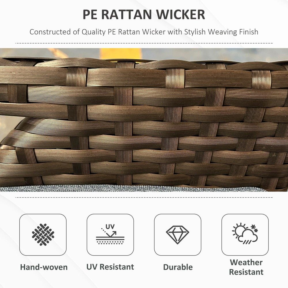Outdoor-Patio-Rattan-Aufbewahrungsbank, 2-in-1 Rattan-Gartenmöbel, 29 Gallonen Aufbewahrungsbox mit Kissen, DunkelblauEX-STOCK Canada