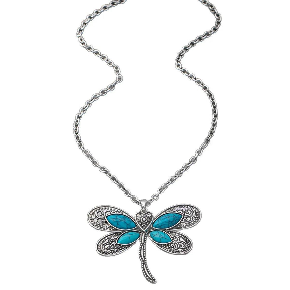 Collier pendentif libellule turquoise de luxe léger à la modeEX-STOCK Canada