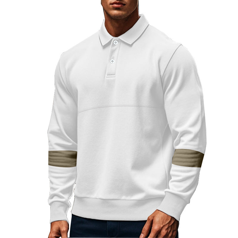 Maglietta Polo da Uomo alla Moda a Maniche Lunghe con Colletto e Bottoni, Top Sportivo Casual Largo, Abbigliamento Autunno PrimaveraEX-STOCK Canada
