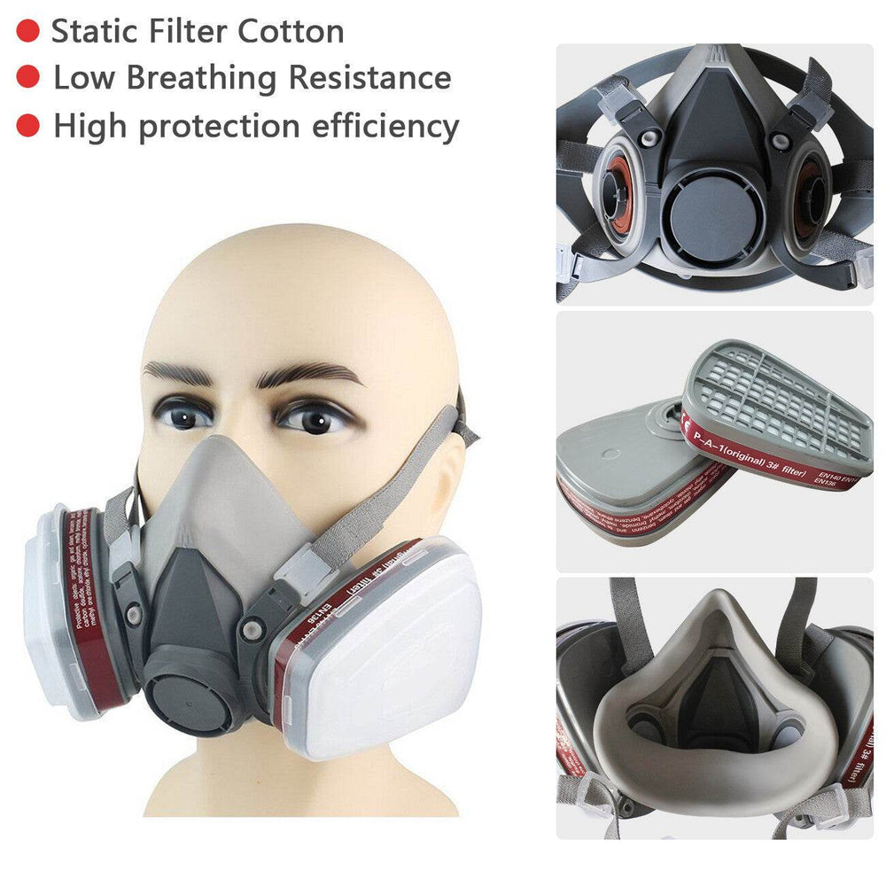 7in1 Half Face Gas Mask Facepiece Spray Painting Respirator Reusable Safety protective mask - EX-STOCK Canada