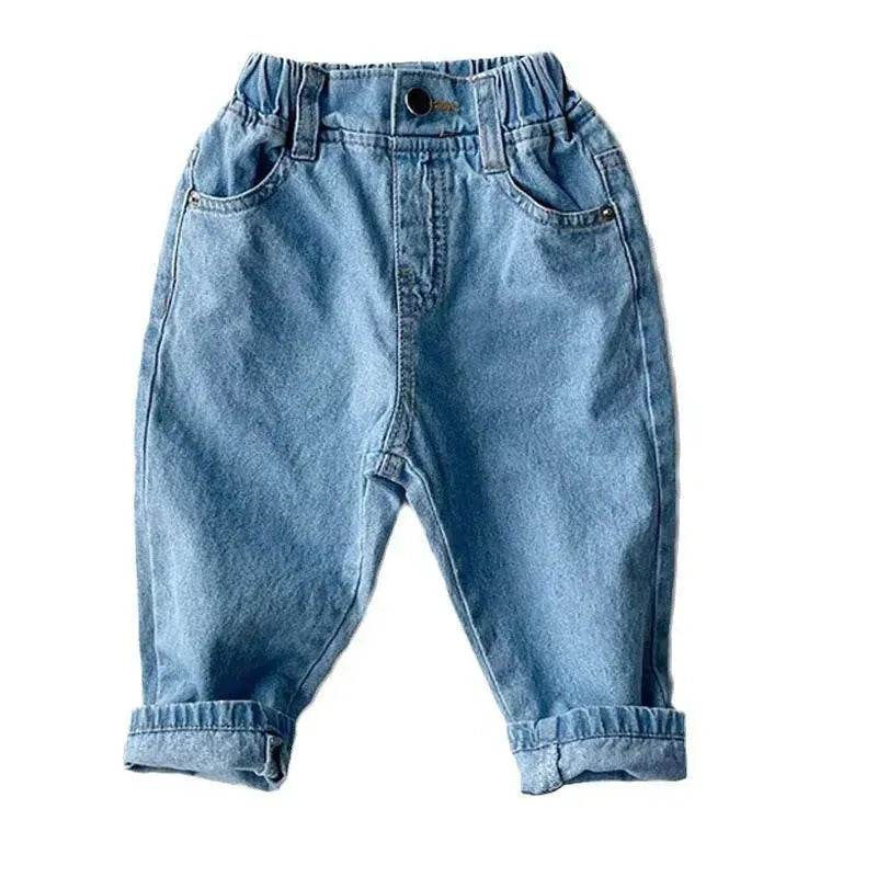 Children's Neutral New Simple Fashion Easy To Match Elastic Waist Casual Denim Trousers for kids - EX-STOCK Canada