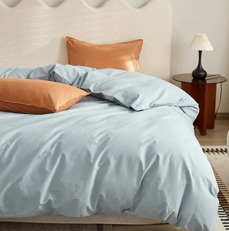 100 Cotton Sanding Duvet Cover Autumn And Winter Thickening Solid Color EX-STOCK Canada
