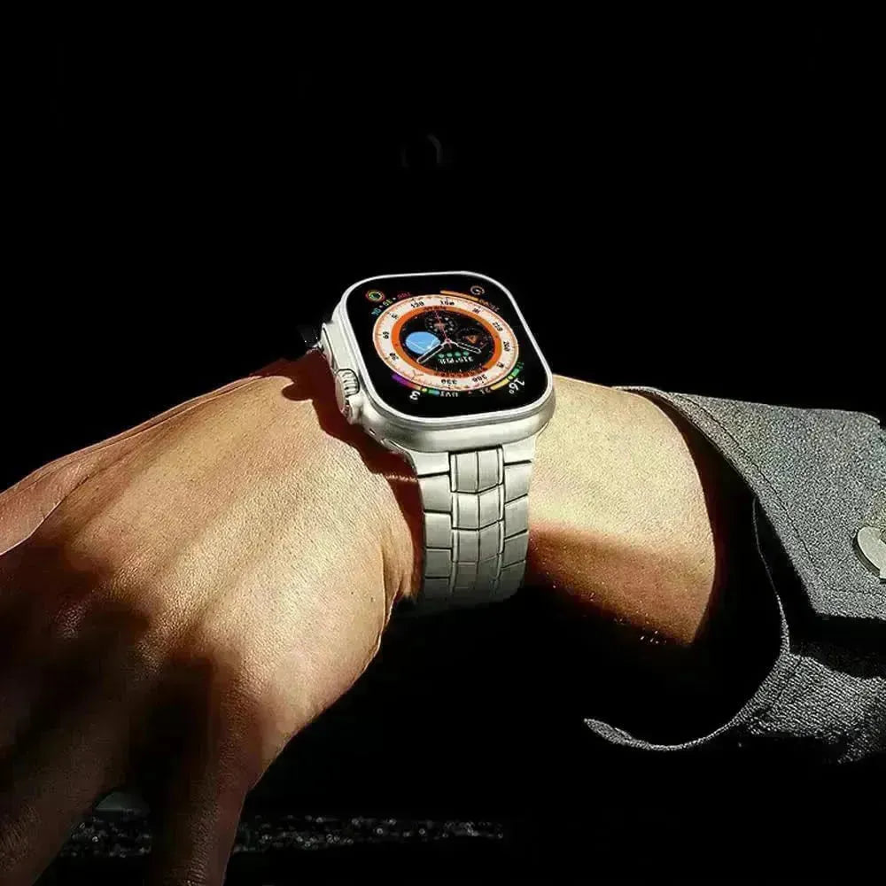Sangle de montre de chaîne en acier inoxydable remplaçable adaptée à Apple Iwatch