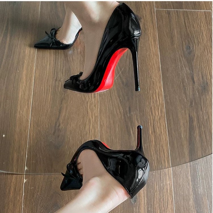 Sexy spitze dünne Absatz High-Heels für Frauen, vielseitige Fliege einzelne Schuhe