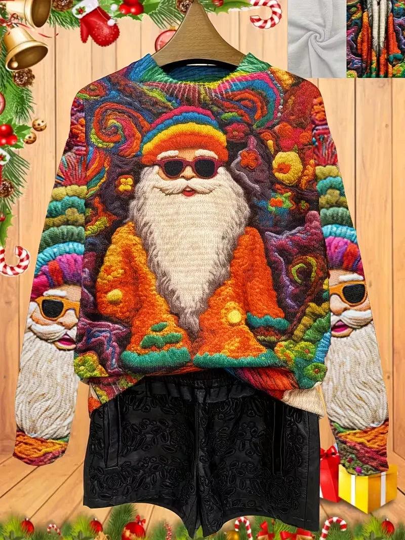 Sweat-shirt à col rond pour femme avec motif de NoëlEX-STOCK Canada