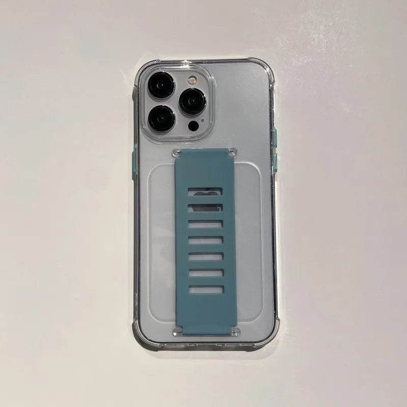 Transparent Case Wrist Strap Bracket Non-slip Phone Case - EX-STOCK Canada