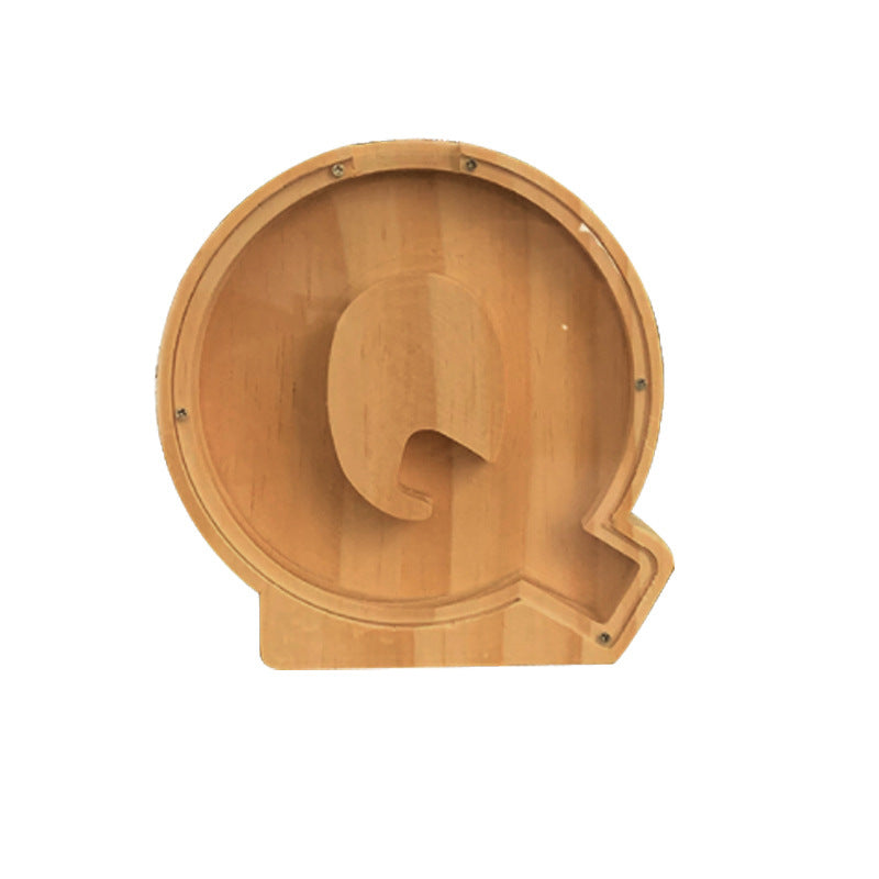Wooden letter 'Q' on a white background
