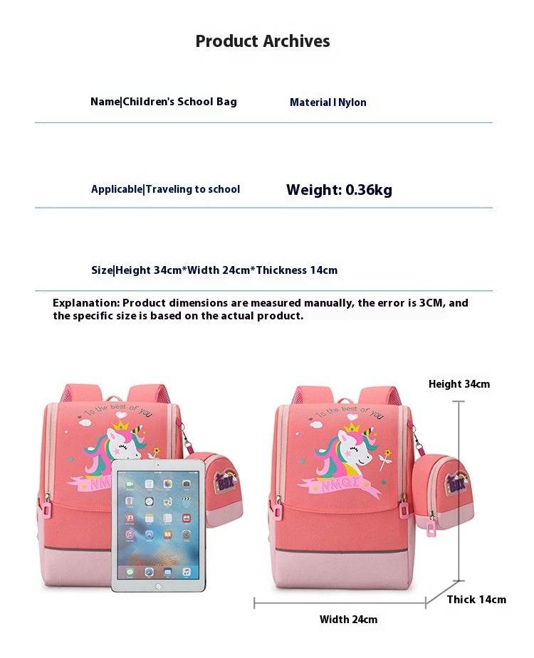 Primary School Children Cute Cartoon Backpack Kids Back support School Bag - EX-STOCK Canada