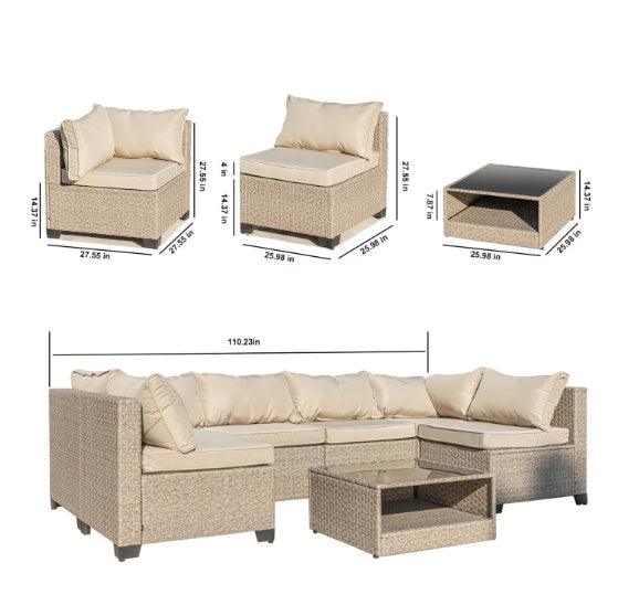 Juego de muebles para patio de 7 piezas con sofáEX-STOCK Canada