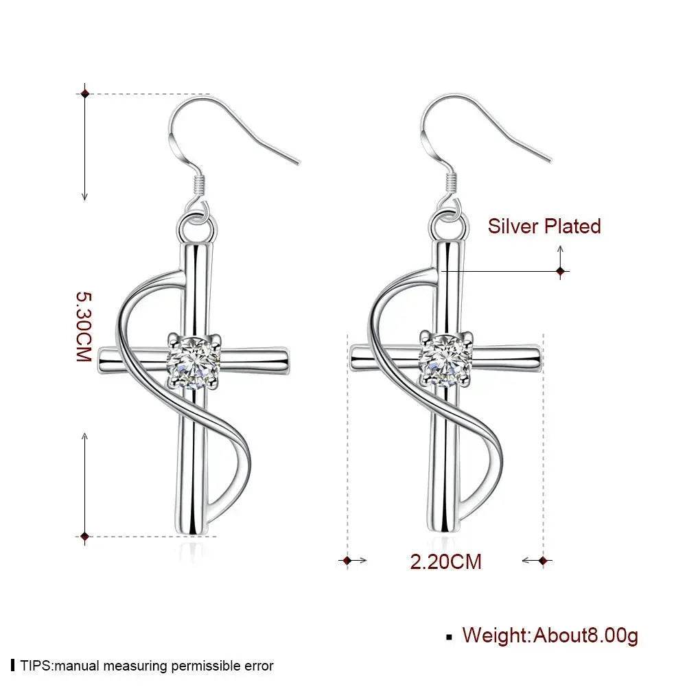 New Cross-border Popular Elongated Silver Dangling drop Earrings - EX-STOCK Canada