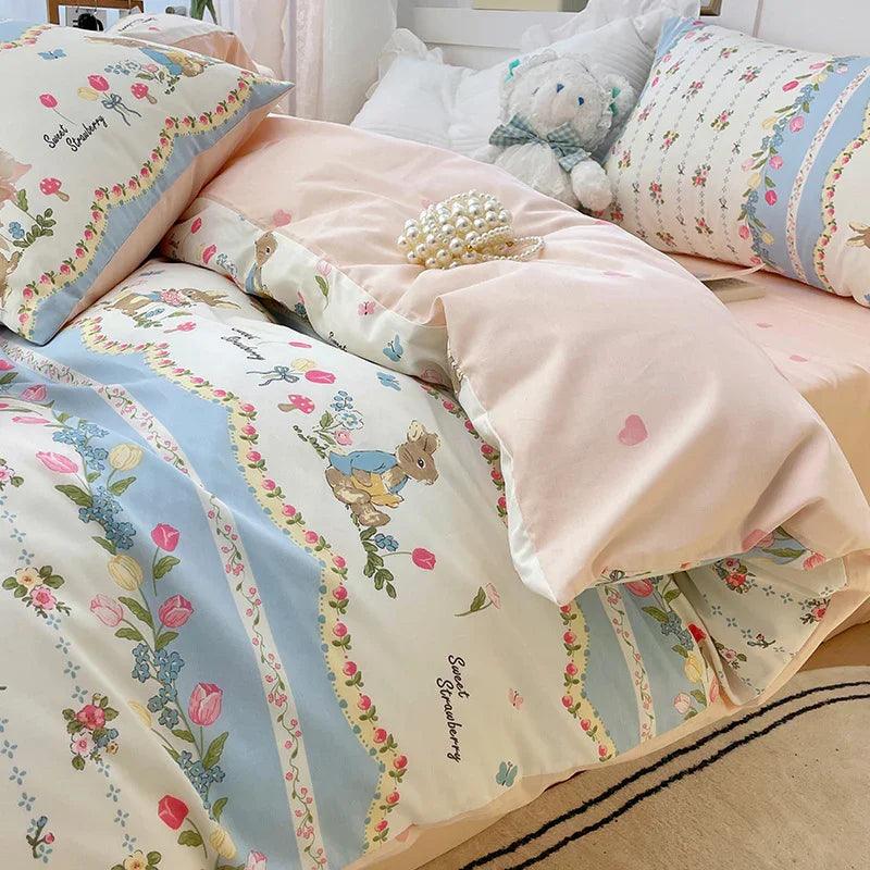 Four-piece Bed Set Pure Cotton Student Dormitory Duvet Cover Sheets EX-STOCK Canada