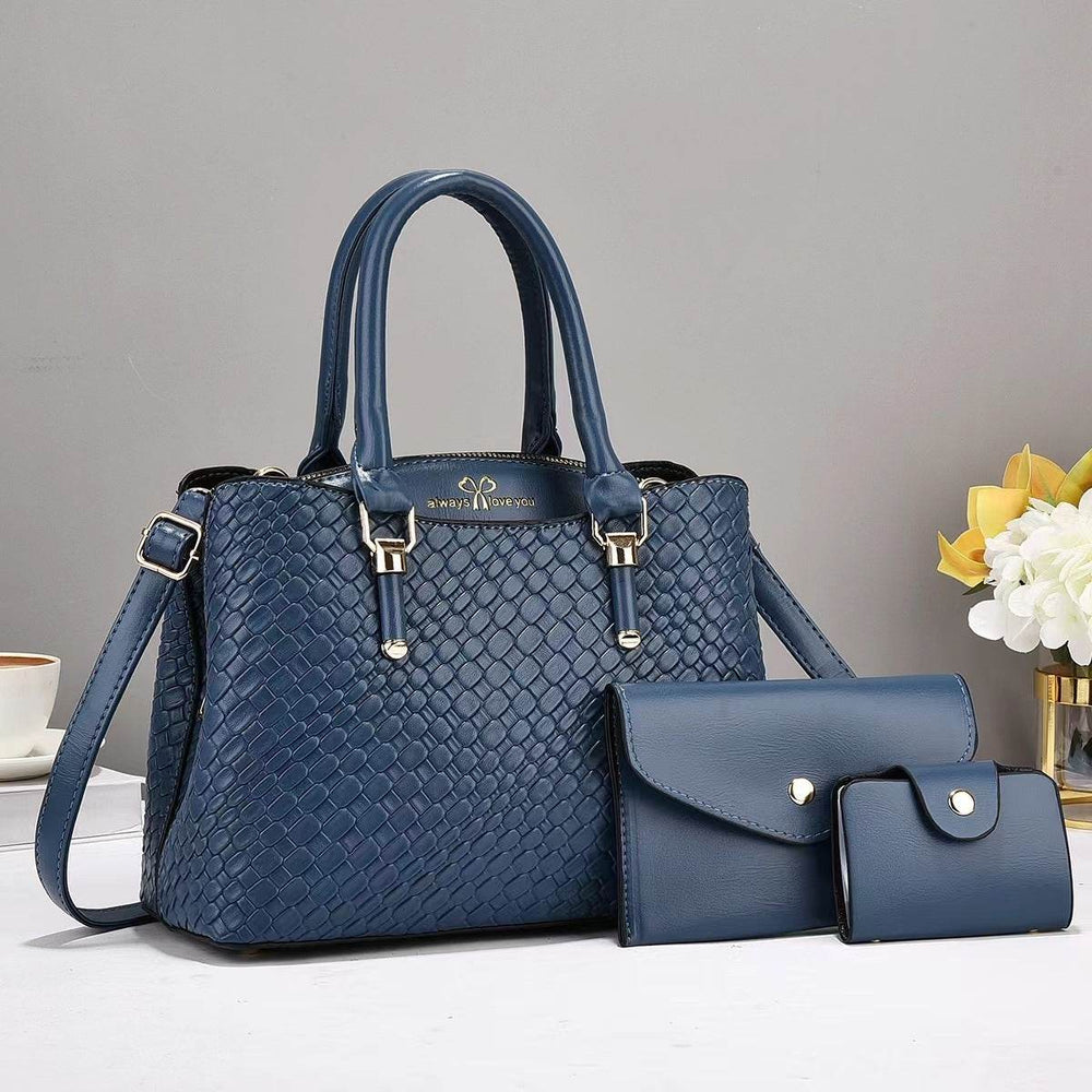 Woven Texture Three-piece Set Large Capacity One Shoulder Combination Bags women - EX-STOCK Canada