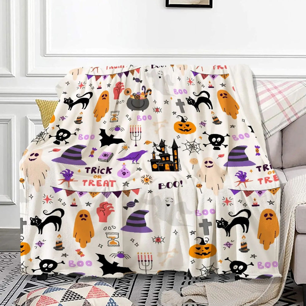 Halloween Witch Blanket Flannel Blanket EX-STOCK Canada
