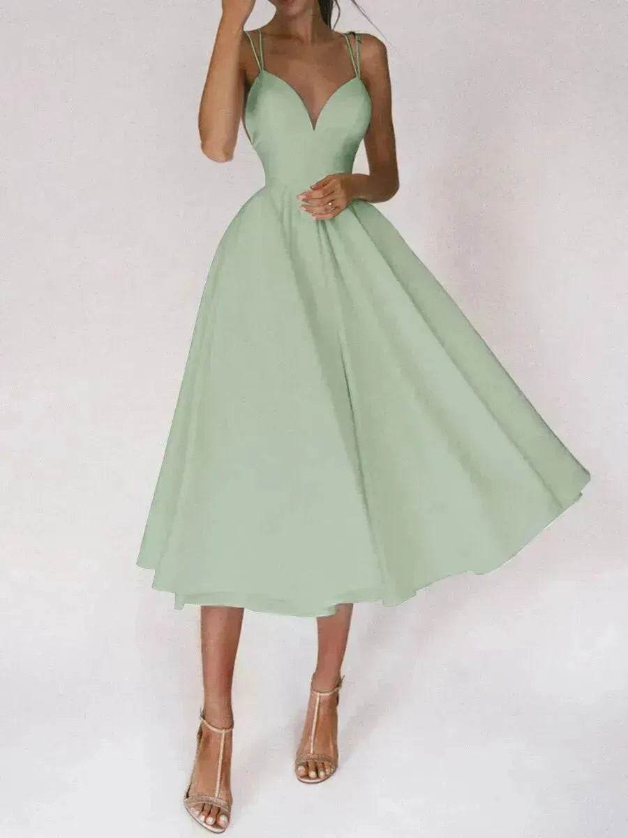 Charming V-neck Suspender Dress Summer Fashion A-Line Long Dresses For Women Sleeveless Skater Dress for Wedding cocktail evening dinner party events - EX-STOCK Canada