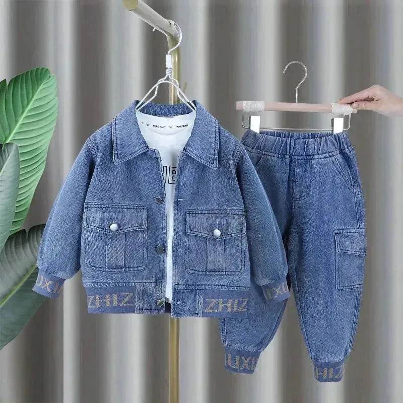 Neutral Unisex Denim Suit Spring Clothes Western Style Denim Two piece for boys and girls - EX-STOCK Canada