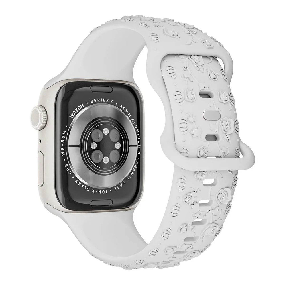 Embossed Rose Silicone Watch Strap - EX-STOCK Canada