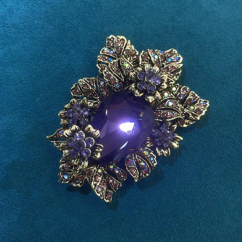 Crystal Glass French Flower Suit Jacket Pin EX-STOCK Canada