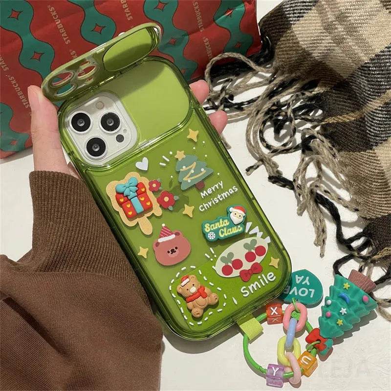 Christmas -Themed Silicone iphone Protective case with pendant girls - EX-STOCK Canada