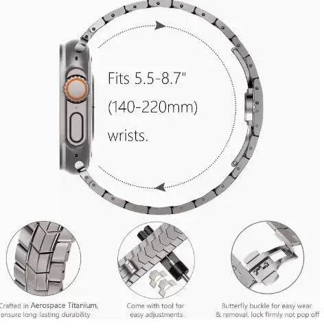 Replaceable Stainless Steel Chain Watch Strap Suitable For Apple IWatch - EX-STOCK Canada