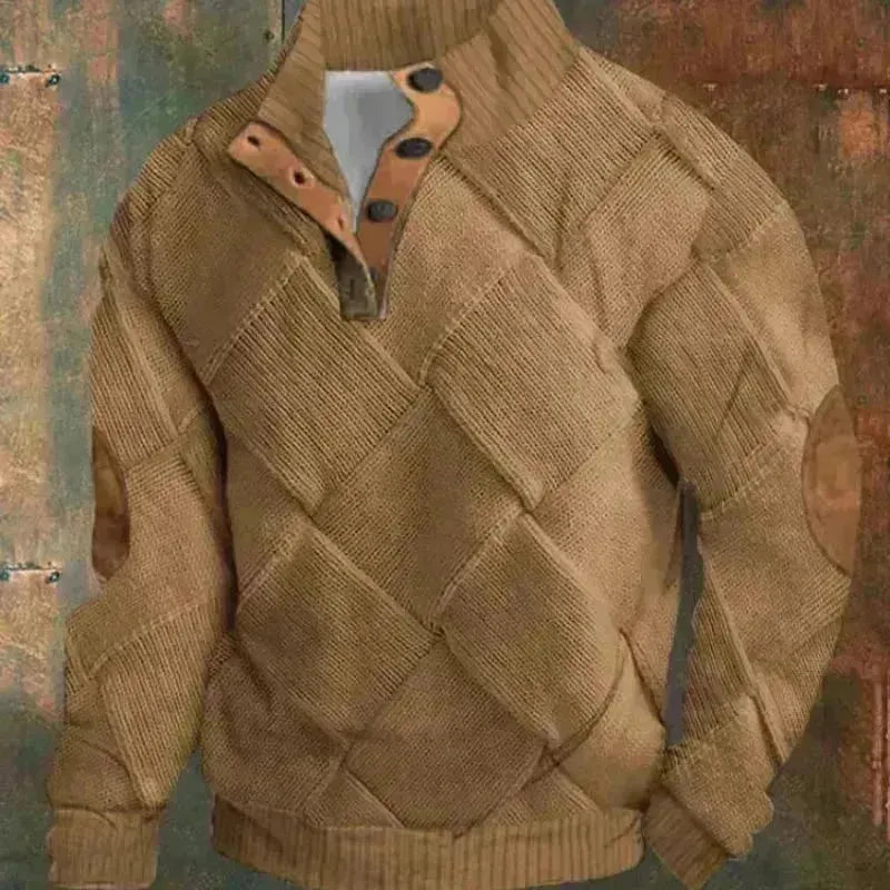 Sweat-shirt à demi-bouton d'hiver 3D Pritique numérique Pullover Crew Neck
