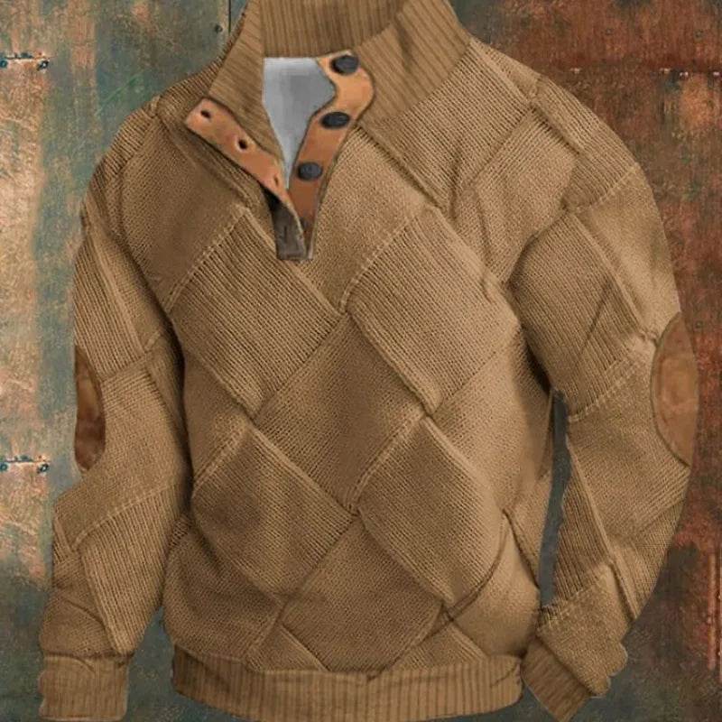 Half button Sweatshirt Men's Winter 3d Digital Printing Pullover Crew neck - EX-STOCK Canada