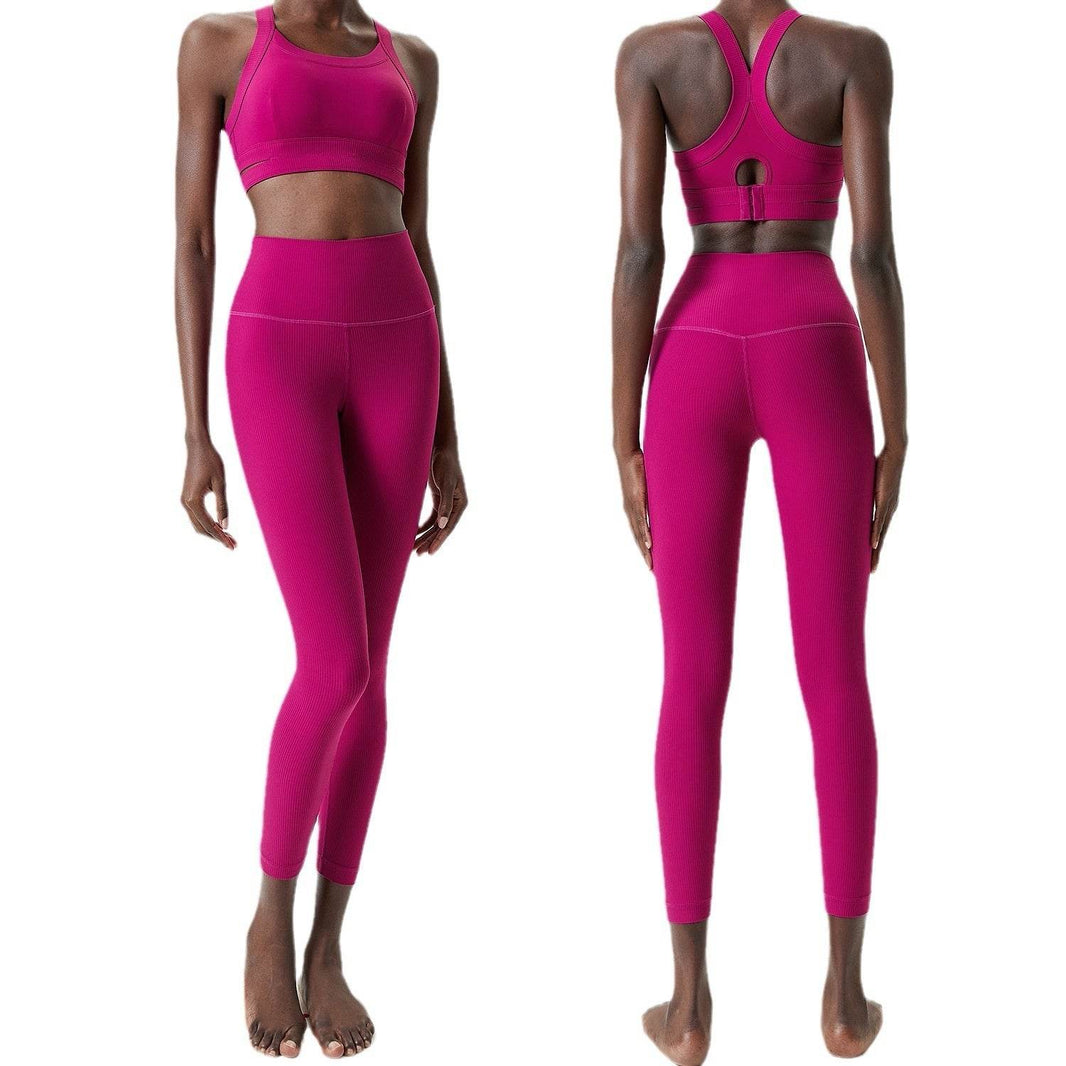 2pcs set Yoga Clothes Sleeveless Crop Workout top and Gym Leggings - EX-STOCK Canada