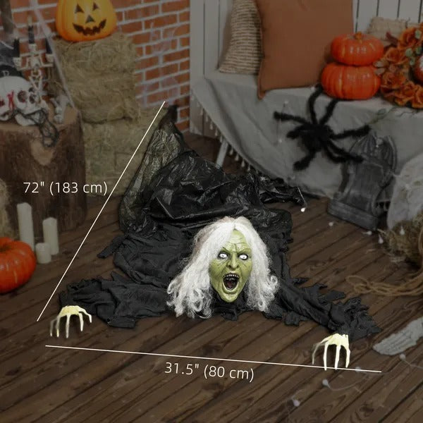 72 Life Size Halloween Animated Crawling Zombie With Glowing LED Eyes, Battery Operated, Indoor Outdoor Party Props EX-STOCK Canada