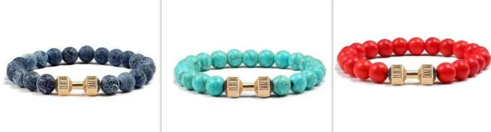 Turquoise Energy Gun Black Electroplated Alloy Beaded Bracelet - EX-STOCK Canada