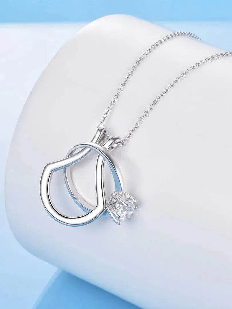 Sterling Silver Ring Holder Necklace Pendant Jewelry for Women - EX-STOCK Canada