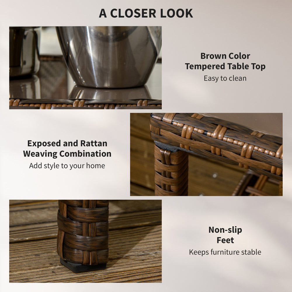 Ensemble de mobilier de patio en rotin 4 pièces, ensemble de conversation avec fauteuils à bascule pivotants, table et causeuse pour jardin, patio, crèmeEX-STOCK Canada