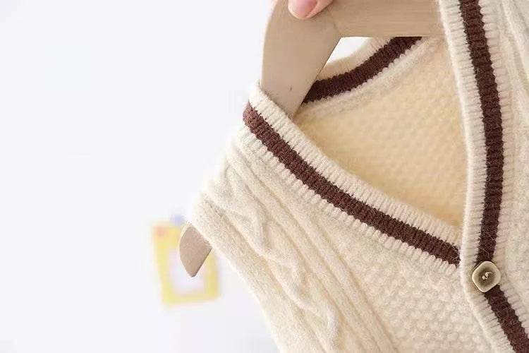 Children Knitted Chunky Sweater Outwear Vest kids - EX-STOCK Canada