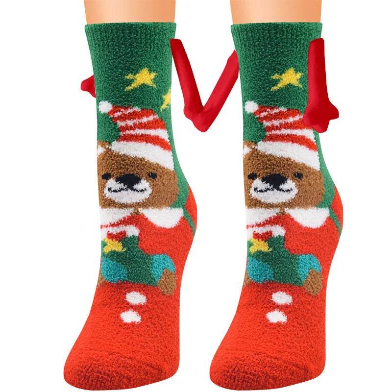 Soft Carton Christmas-themed Fleece Winter Home socks for Women - EX-STOCK Canada