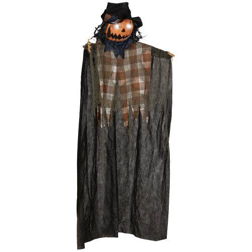 HOMCOM 6 Life Size Halloween Hanging Pumpkin Ghost Decoration, Light-up Eyes And Creepy Talking, Sound Activated Prop For Indoor Or Covered Outdoor Porch, Battery Operated - EX-STOCK Canada