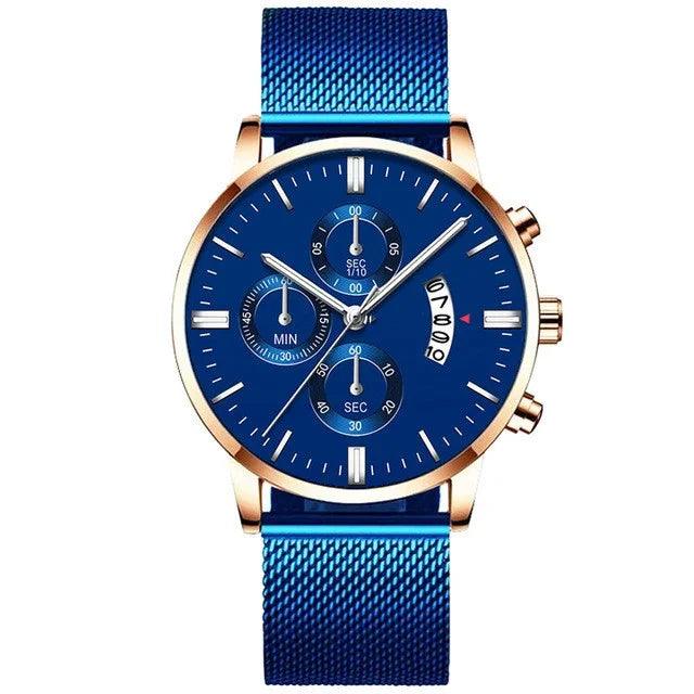 Mens Business Luxury Watches For Men Mesh Band Quartz Watch EX-STOCK Canada
